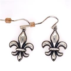 James Avery Fleur De Lis Sterling Silver Dangle Earrings